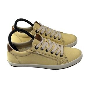 NEW Taos Star Burst Canvas Sneakers Womens 8 Yellow Low Top Comfort Casual Boho